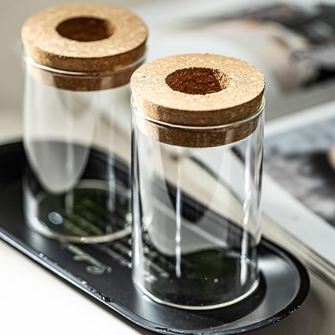 Separated Desktop Glass Flower Vases with Wooden Saucers - Ideal Plants Propagation Stations for Living Room, Bedroom Decoration,Home Decor (9)