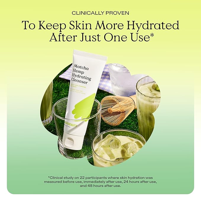 KraveBeauty Matcha Hemp Hydrating Cleanser – Korean-Inspired Gentle Daily Face Wash, Hydrating & Non-Stripping, Hemp & Matcha, Vegan & Cruelty-Free, 4.05 fl oz