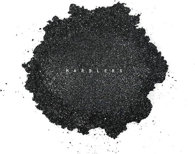MARBLERS Black Mica Powder [Black Pearl] 4oz (113g) | Cosmetic Grade | Epoxy Resin Pigment, Dye | Non-Toxic, Vegan, Cruelty-Free | Lip Gloss, Nails, Body Butter, Bath Bomb, Candle & Soap Making