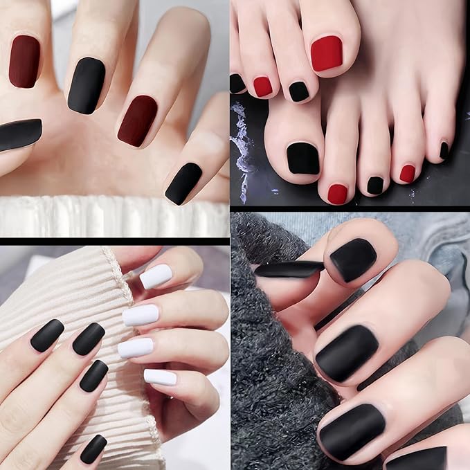 Matte Black Nail Polish - Quick Dry, Vegan, for Men & Women - Velvet Gel Finish, Rapid Dry Fingernail Polish