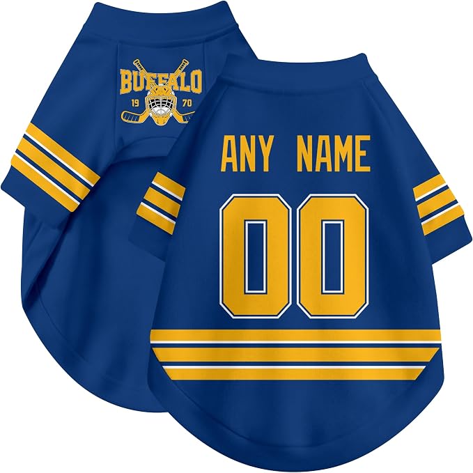 Buffalo Dog Clothes Personalized Pet T Shirt for Dogs Gift | Custom Name Number Jersey Style Pet Shirt for Dog