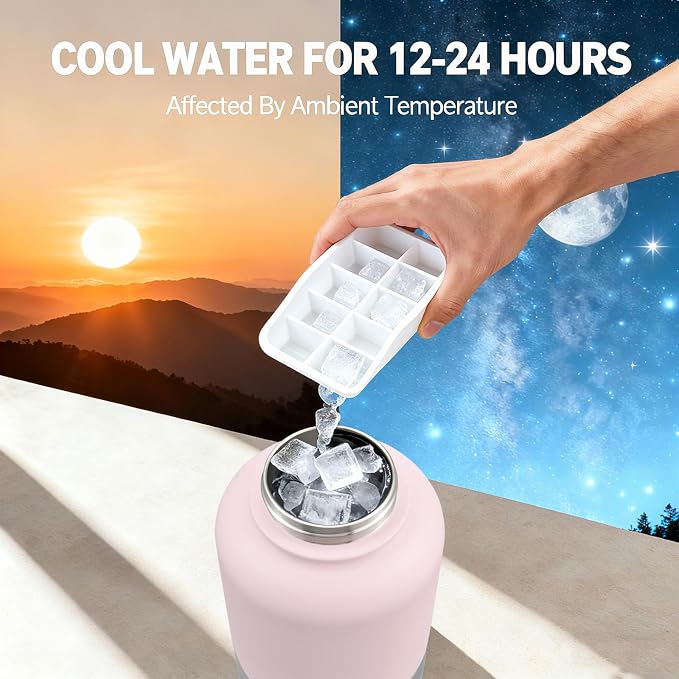 Cibaabo Insulated Dog Water Bottle 32oz Keep Water Cool with 2 Bowls
