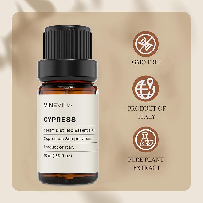 VINEVIDA Cypress Essential Oil 10 mL - Undiluted Candle Scent DIY Scents for Candlemaking Soap Making