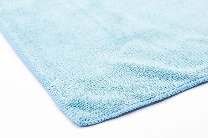 The Rag Company - Sport & Workout Towel - Gym, Exercise, Fitness, Spa, Ultra Soft, Super Absorbent, Fast Drying Premium Microfiber, 320gsm, 16in x 27in (3-Pack) (Royal Blue + Light Blue + Black)