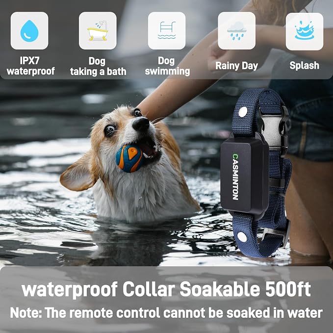 Shock Collar for Dogs [CRS01] 126 Training Levels,4Powerful Modes with 2.8inch LCD high-Definition display100% Safe Training Collar for Large Medium Small Dogs IPX7 Waterproof (Blue)