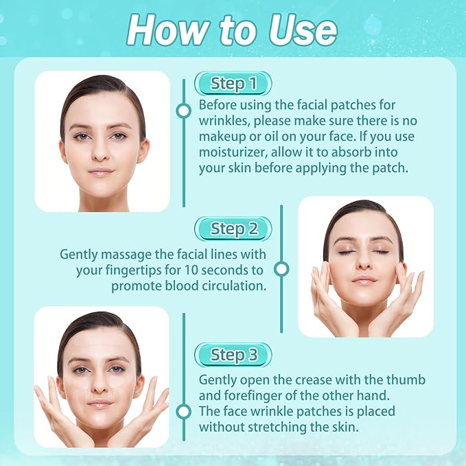 Face Wrinkle Patches Overnight, 208Pcs Wrinkle Tape for Face & Forehead, Anti-Wrinkle Facial Patches for Sleep, Face Tape for Wrinkles, Forehead & Smile Lines Patches, Comfortable Stay-On Design