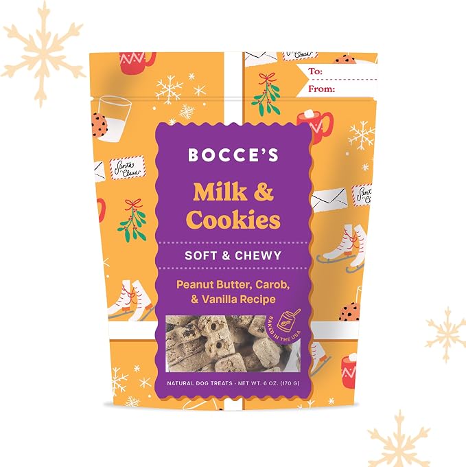 Bocce’s Bakery Holiday Soft & Chewy Bundle Dog Treats, All-Natural Wheat-Free Christmas Dog Treats, 6 oz (Pack of 3) | Oven Baked, Wheat-Free Everyday Dog Treat Cookies - Made with Real, Limited Ingredients and Baked in The USA