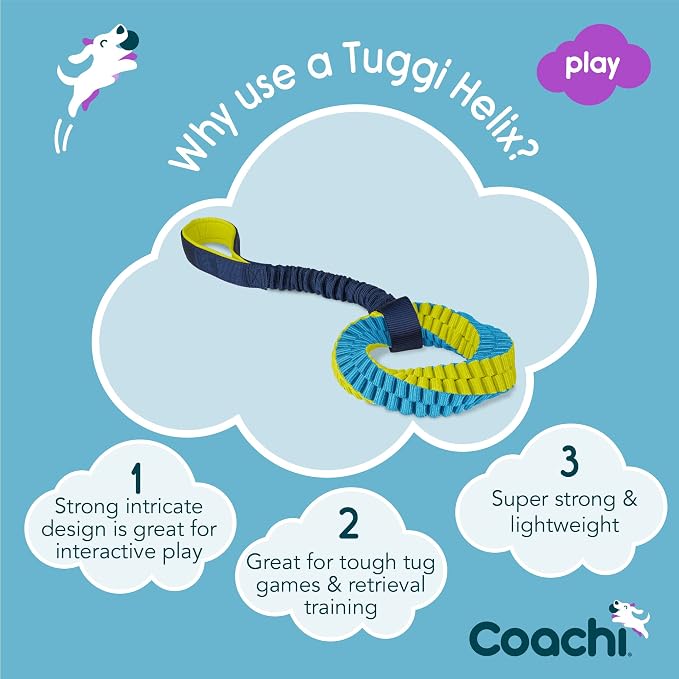 Coachi Tuggi Helix - Interactive Dog Toy for Tug of War & Play