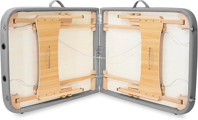 Saloniture Basic Portable Folding Massage Table - Light Gray