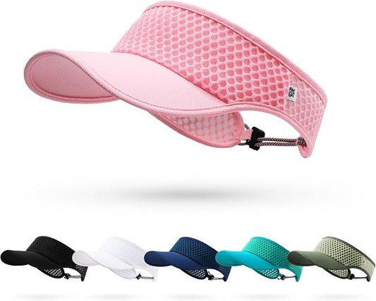 LONGLONG Sports Sun Visor Hat with Non-Slip Toggle Breathable for Women Men | Adjustable Quick Dry Moisture-Wicking Soft Lightweight Mesh Sun Protection Cap Golf Tennis Pickleball Running Garden Hiking