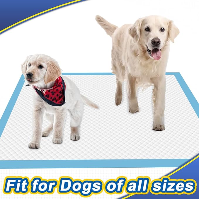 Dogcator Puppy Pads 120 Pack, 30"x36" Extra Large Dog Pads, Thicken Dog Training Liners for Indoor, Outdoor Use, Heavy Absorbent Pee Underpads for Doggy, Doggies XLarge, Blue