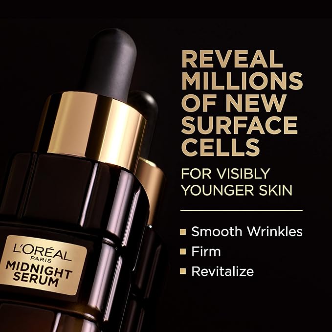 L'Oreal Paris Age Perfect Anti-Aging Midnight Face Serum, Reduce Wrinkles 1oz + Eye Cream Sample