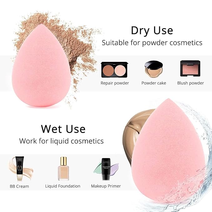 Premium Makeup Sponges Set 8PCS Beauty sponges Blending Blenders with Holder, Flawless for Cream, Powder and Liquid