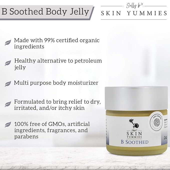 Sally B's B Soothed Multipurpose Skin Lotion/ Unpetroleum Jelly/ All Natural Body Moisturizer for Dry and Cracked Skin/ EWG Verified/ 2 OZ