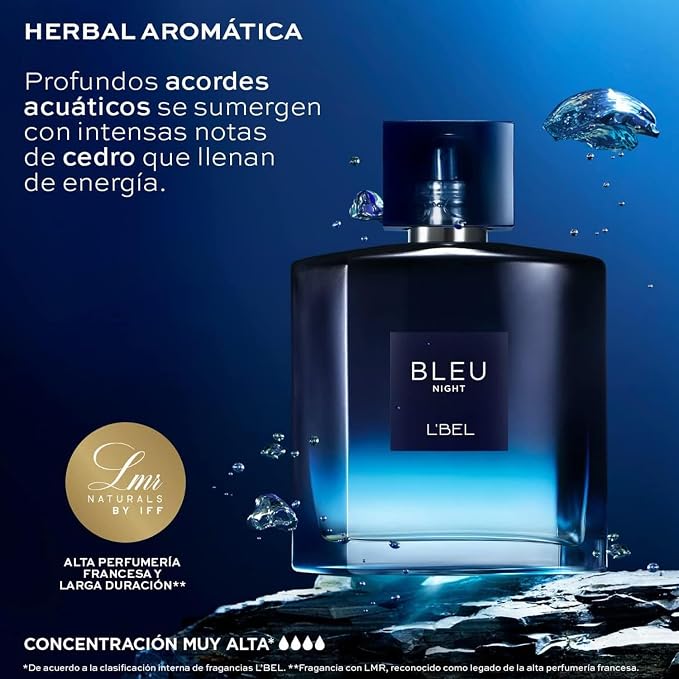 L'Bel - Bleu Intense Night Perfume for Men Long Lasting 100 ml