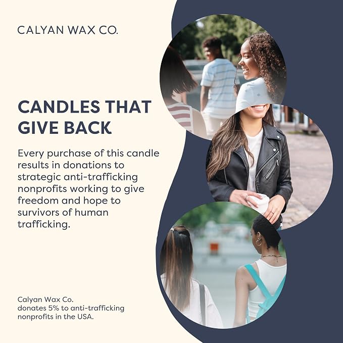 Calyan Wax Co. Lemon & Sage Scented Candle - 57 Hour Burn - Luxury Clean Soy Wax Candles - Long Lasting Amber Glass Jar Candle for Home - 7.2oz