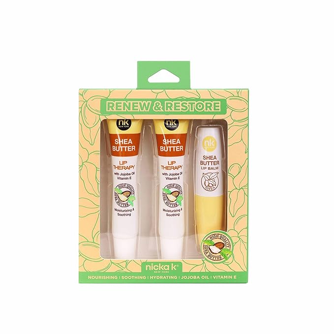 Nicka K New York Renew and Restore, Revive and Replenish Lip Therapy Set (Shea Butter)