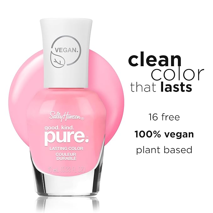 Sally Hansen Good. Kind. Pure. Nail Polish | Plant-Based, Vegan, 16-Free Formula | Opaque, Shiny | 288 Just Bloom | Bright Mauve Nail Color