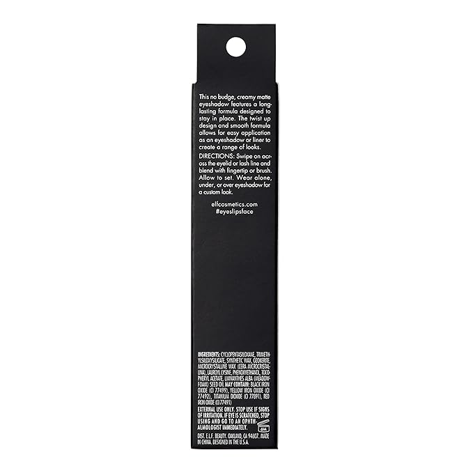 e.l.f. No Budge Matte Shadow Stick, One-Swipe Cream Eyeshadow Stick, Long-Wear & Crease Resistant, Matte Finish, Vegan & Cruelty-Free, Lava Lamp