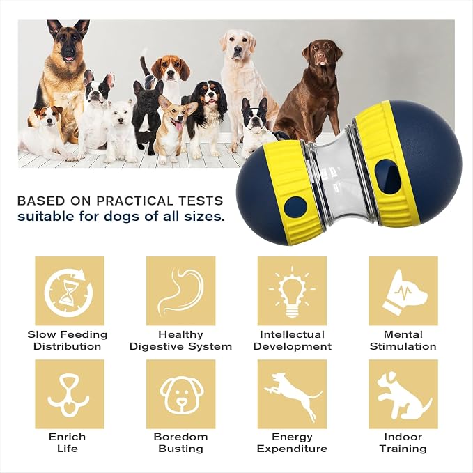 TLKNG Dog Enrichment Toy, Treat Dispenser Ball for Medium/Small Dogs | Kibble Puzzle Creates a Rewarding Indoor Challenge—Keeps Curious Pups Busy, Fights Boredom, Encourages Naturally Paced Eating