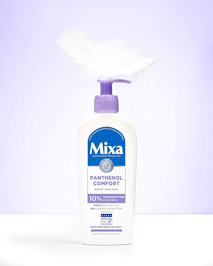 Mixa Panthenol Comfort Body Balm Itch Relief and Soothing Balm with Panthenol and Vegetable Glycerine for Sensitive Skin 250ml