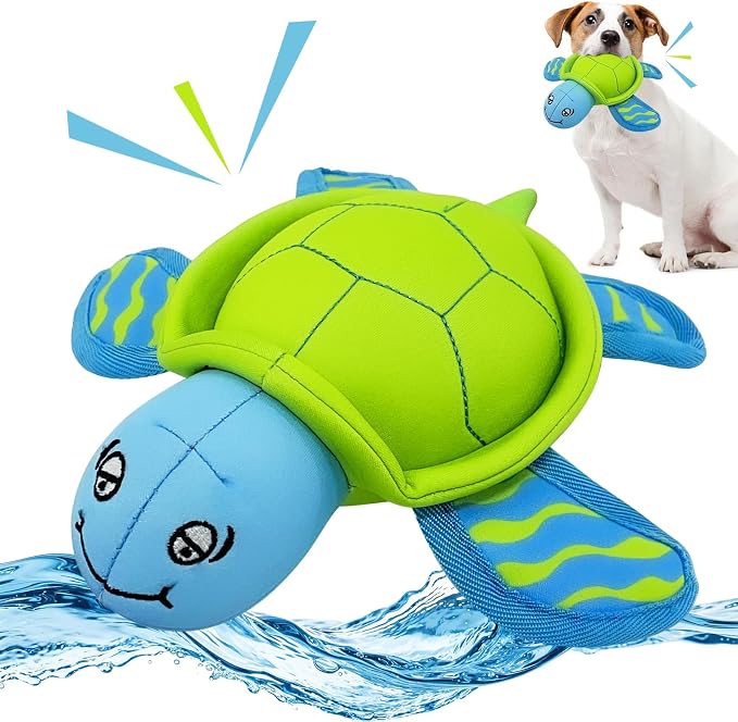 Dog Pool Toys, Floating Water Toys for Dogs, Squeaky Dog Toys for Water or Pool, Outdoor Beach Interactive Dog Toys for Small and Medium Dogs – Turtle