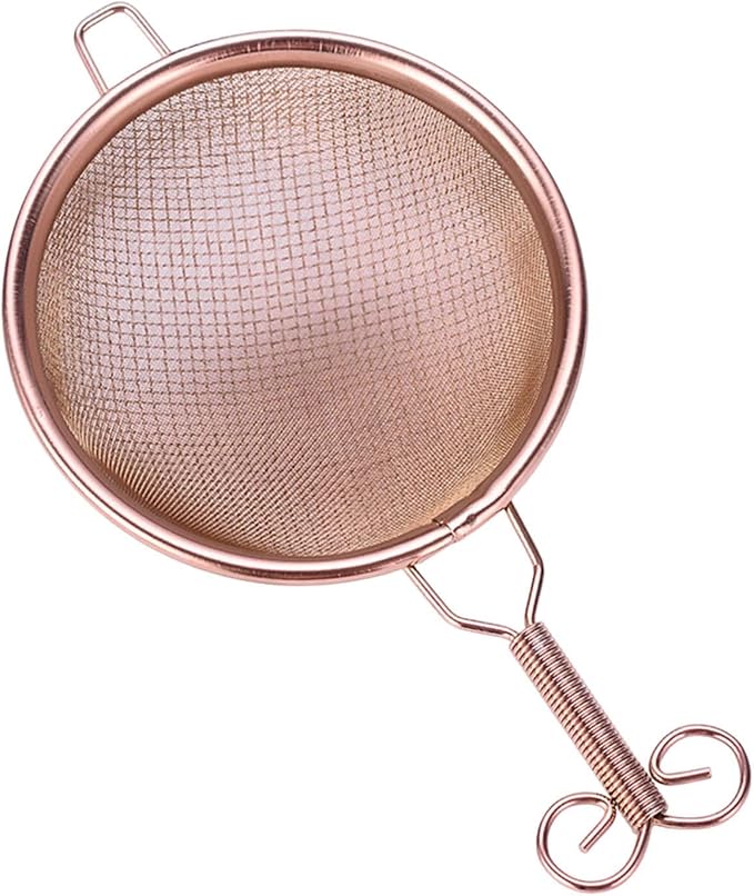 Generic Copper Tea Strainer Mesh Tea Filter Double-layer Tea Drain Household Tea Infuser for Hotel, D