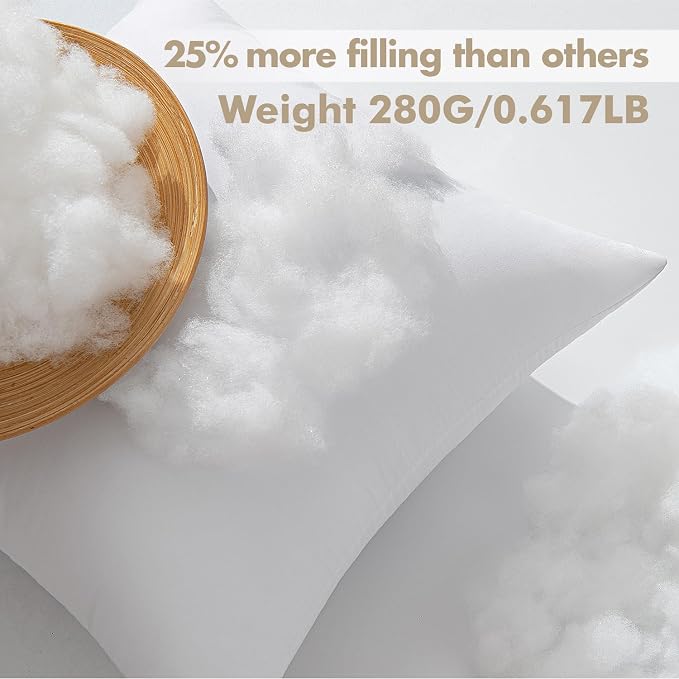 MIULEE 14x14 Pillow Inserts 4 Pack, 100% Virgin Fiber Filling Throw Pillows | Decorative Pillows for Sofa Bed Couch, Firm and Full Pillows, Excellent Support, Soft Brushed Fabric