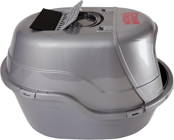 Nature's Miracle Hooded Flip Top Cat Litter Box with Charcoal Filter | Easy to Clean With Flip Top & Simple Latches, Charcoal Filter Absorbs Odor, Non-Stick Surface Prevents Litter Build-Up