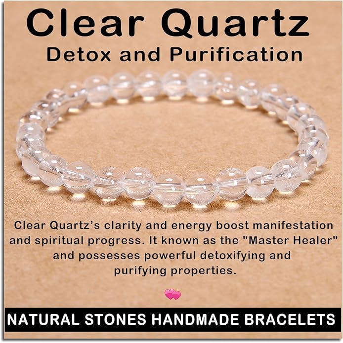 AD Beads Handmade Gemstone Stretch Elastic Bracelet Crystal Healing Reiki Nature's Beauty and Spiritual Essence Unisex