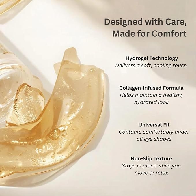 Gold Eye Patches, Under Eye Patches for Puffy Eyes and Dark Circles, Collagen-Infused Gel Eye Masks, Gifts for Women, Improving Fine Lines and Wrinkles, Eye Bags Treatment (24 pairs)