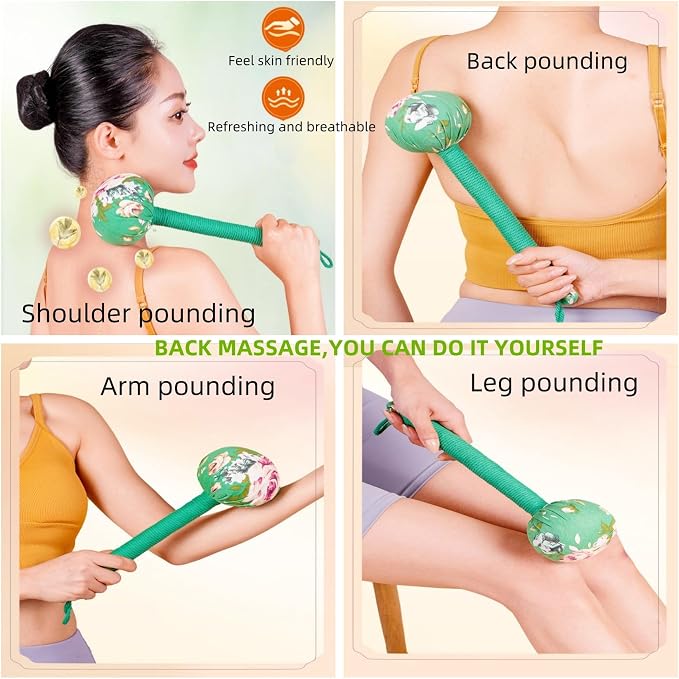 Body Massage Hammer, Manual Back Massager Tool for Body Relief | This Mugwort Massage Hammer Eases Back, Neck & Shoulder Muscle Tension, Perfect for Daily Relaxation at Home and Office