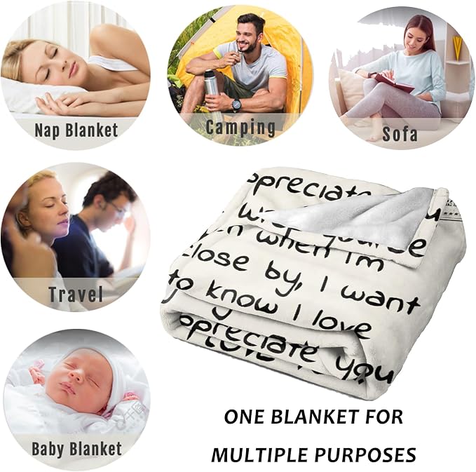 Gift for Dad from Daughter Son, Dear Dad Blanket for Father's Day, Throw Blankets Anniversary Birthday Super Soft Flannel Throw Blankets for Christmas Valentines Day for Bed Couch(50’’x60’’)
