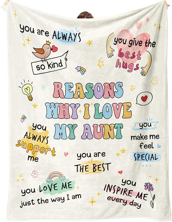 Aunt Gifts, Aunts Birthday Gifts, Auntie Gift for Women, Gift for Aunts from Niece Nephew, Best Auntie Ever Present Ideas for Christmas Mothers Day, to My Auntie Throw Blanket 60”x50”