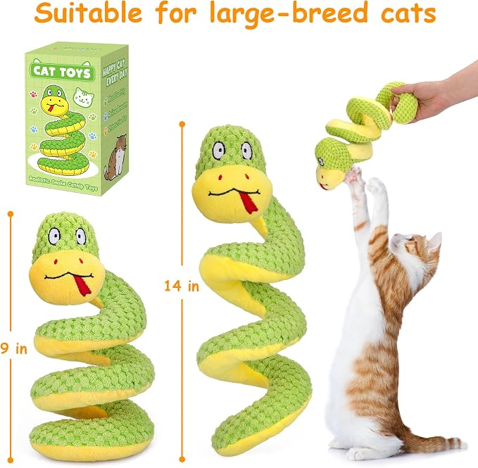 Retro Shaw 14"Snake Cat Toys Catnip Interactive Toy for Indoor Cats Kittens