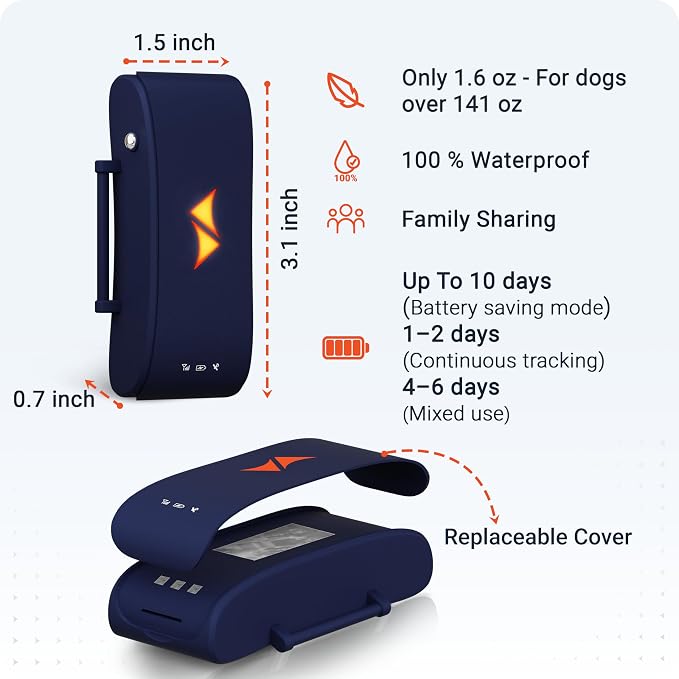 PAJ Dog GPS Tracker 3-Month Subscription Included, Real-time Pet Tracking