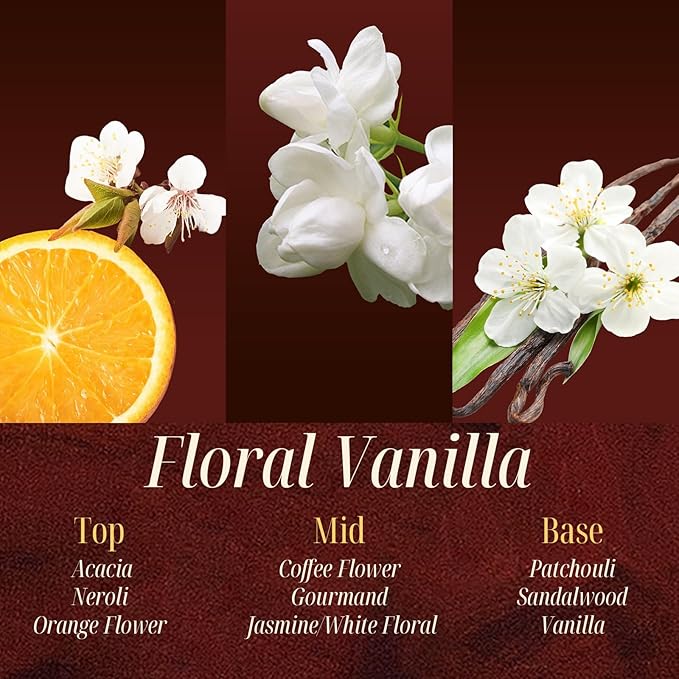 M&SENSE Floral & Vanilla Scented Candle | 90-Hour Burn, 16.6 oz | Long-Lasting for Mood Healing and Gifting | Natural Non-Toxic Soy Wax | for Bathroom, Kitchen, Office