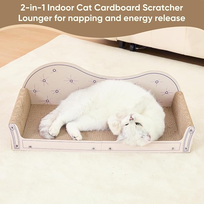 NATUYA 26'' Large Cat Scratcher Couch for Indoor Cats | Cat Scratcher, Sisal Material, Large Size, Cat Bed