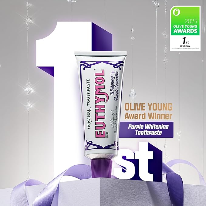 Euthymol Purple Whitening Toothpaste (3.7 fl oz) – for Yellow & Sensitive Teeth | Violet Tone-Up Formula, Instantly Brightens, 24H Stain Defense, Long-Lasting Fresh Breath