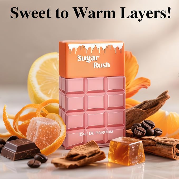 A CENTER Sugar Rush Sweet Perfume for Women Long Lasting Fragrance Eau de Parfum Floral & Sweet Women's Perfume Daily Used 3.4 Fluid Ounce