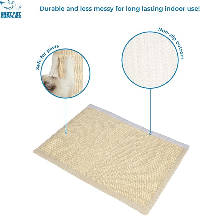Best Pet Supplies Catify Hanging Cat Scratcher - Log, Beige | Cat Door Scratcher, Scratching Mat, Heavy Duty Sisal, Furniture Protector, Safe for Paws, Non-Slip, Durable, Multi-Functional