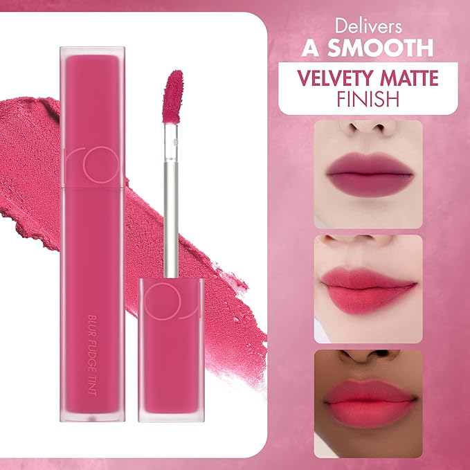 rom&nd BLUR FUDGE TINT | 05 BIBI CANDY Barbie Pink | Weightless Velvety Matte Lipstick | Non-Drying Long-Lasting K-Beauty Lip Tint for All Skin Tones | Highly Pigmented & Smooth Application