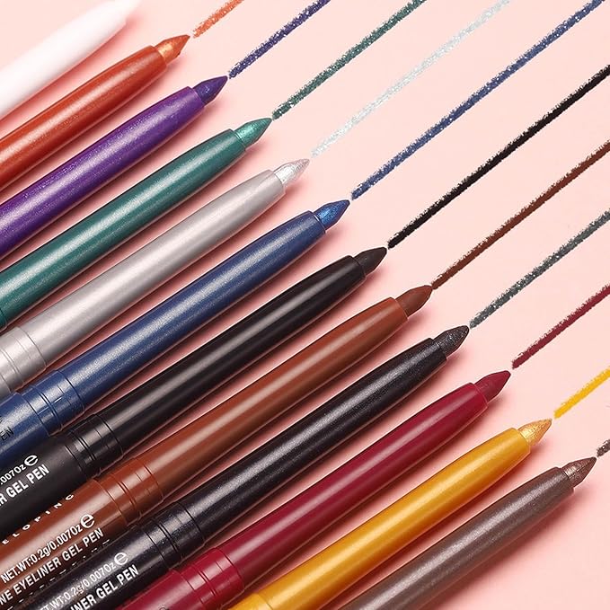 Gold Cream Eyeliner Pencil Waterproof Retractable Gold Gel Eyeliner Smudge-proof Hypoallergenic (03#)