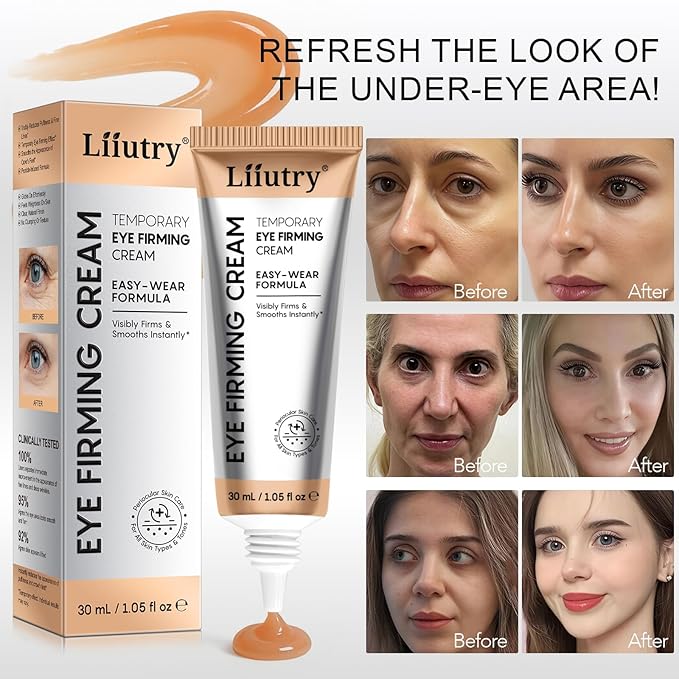 Temporary Instant Eye Tightener Cream, Temporary Eye Tightener Eye Cream, Instant Reduces Under-Eye Bags, Dark Circles&Puffiness, Anti Aging Fine Lines, Gentle Formula for All Skin Types - 1.05 Fl.Oz