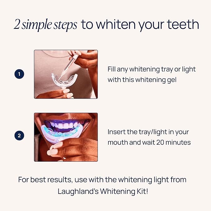 Laughland Super Strength Teeth Whitening Gel 3 Pack, Tooth Whitener, 11% Hydrogen Peroxide, Glycerin, Aloe Vera & Mint, at Home Dental Care, Travel Friendly, 6 Treatments