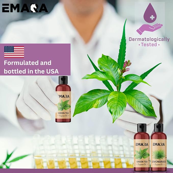 EMARA All Natural Herbal Lavender Essential Oil for Diffusers, Skin Care, Aromatherapy Fragrance Oil, Organic Therapeutic Grade 4 fl oz