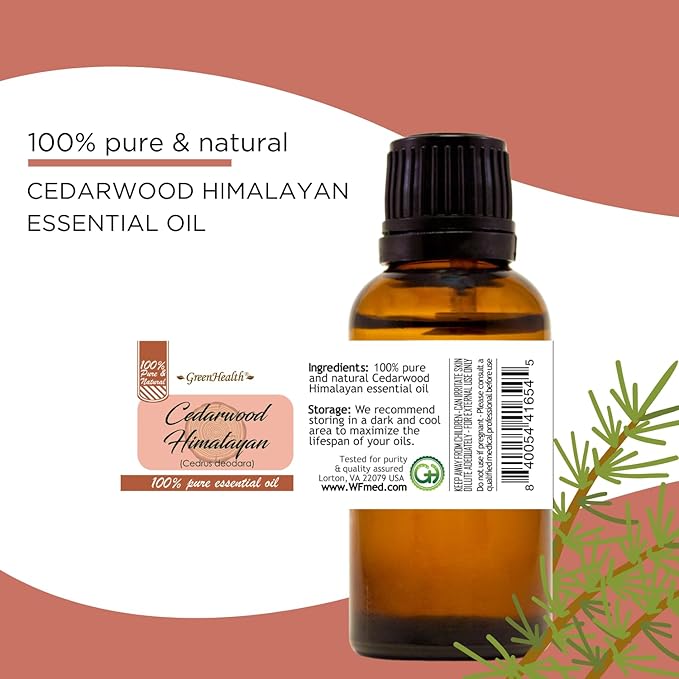 16 fl oz - Cedarwood Himalayan Essential Oil (100% Pure & Uncut), Aluminum Bottle - GreenHealth
