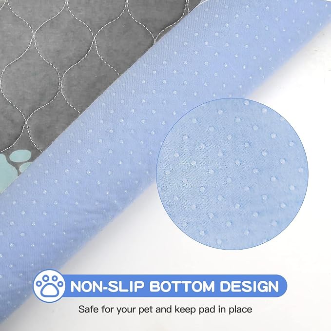 Aitmexcn Washable Pee Pads for Dogs, 4 Reusable Puppy Pads, 32'' x 36'' | Highly Absorbent, Waterproof Layer, Machine Washable, Non-Slip Bottom, For Puppy Training and Crates