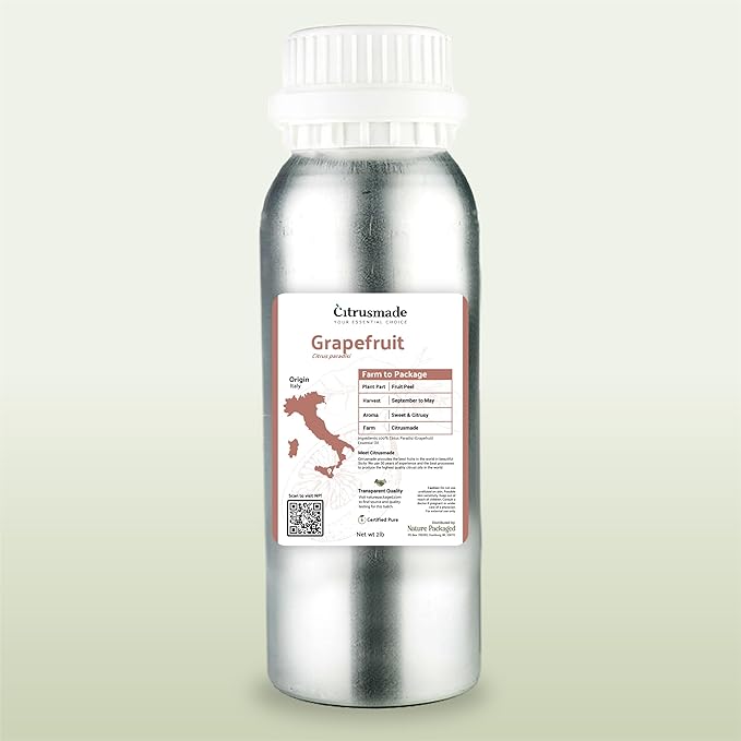 Grapefruit Essential Oil - Direct from Citrusmade in Sicily- Pure Essential Oil for Diffusers and Aromatherapy | 100% Pure Therapeutic Grade (2LBS)