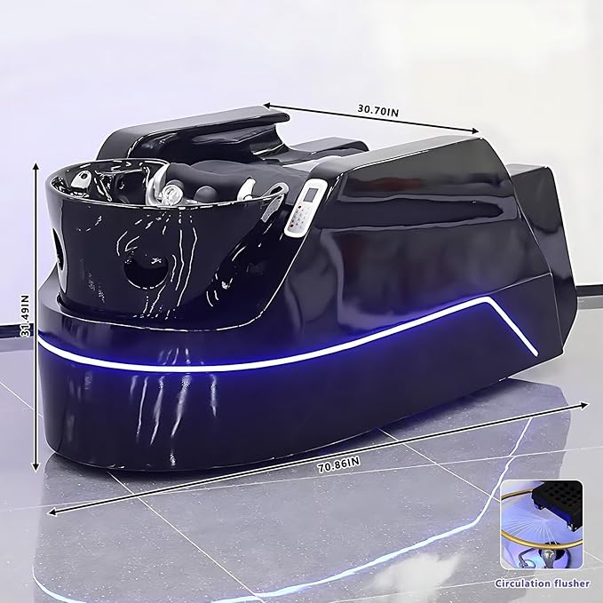 Shampoo Bed and Electric Message Table - Message Shampoo Bed and Head Spa Equipment with Water Circulation and Led Lights